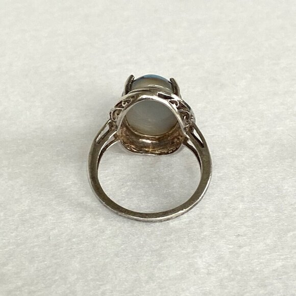 Sterling Silver 925 STS Oval Titanium Aura Quartz Druzy Ring Sz 8.5 - Picture 5 of 16